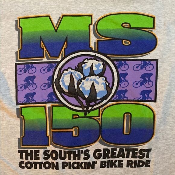 Vintage Mississippi Cotton Picking Bike Ride T-Shirt - Picture 2 of 7